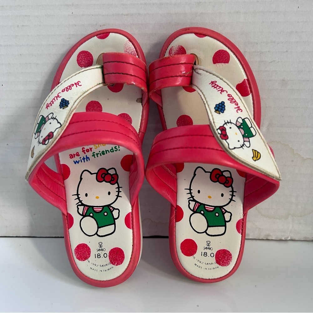 Vintage Hello Kitty Kids Sandals - Pink and White size 11.5